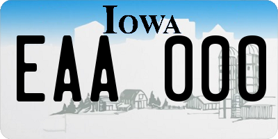 IA license plate EAA000