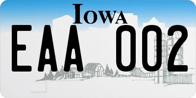 IA license plate EAA002