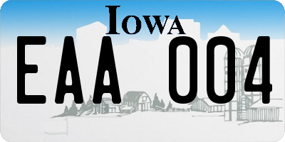IA license plate EAA004