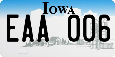 IA license plate EAA006