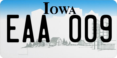 IA license plate EAA009