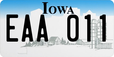 IA license plate EAA011
