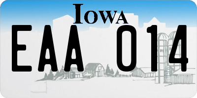 IA license plate EAA014