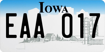 IA license plate EAA017