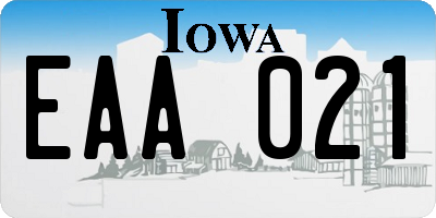 IA license plate EAA021