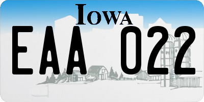 IA license plate EAA022