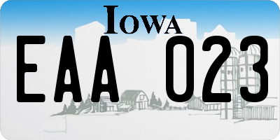 IA license plate EAA023