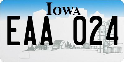 IA license plate EAA024