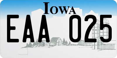 IA license plate EAA025