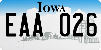 IA license plate EAA026