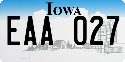 IA license plate EAA027