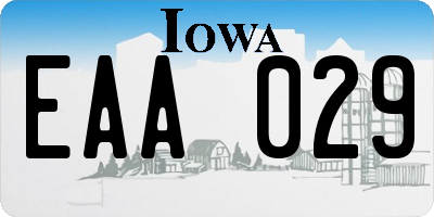 IA license plate EAA029