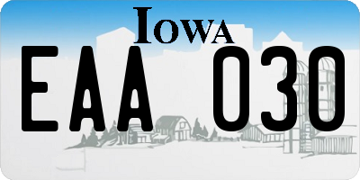 IA license plate EAA030