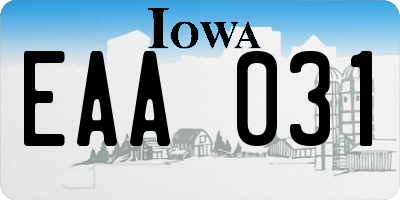 IA license plate EAA031