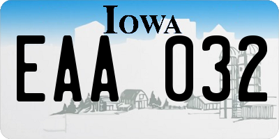IA license plate EAA032