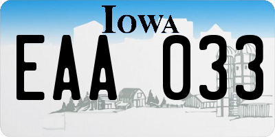 IA license plate EAA033