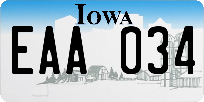 IA license plate EAA034
