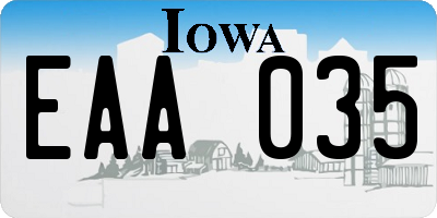 IA license plate EAA035