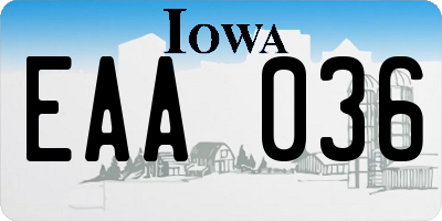 IA license plate EAA036