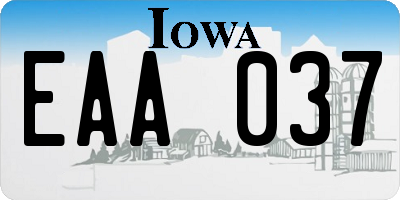 IA license plate EAA037
