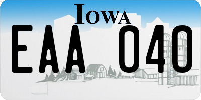 IA license plate EAA040
