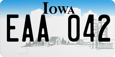IA license plate EAA042