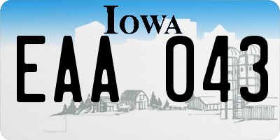 IA license plate EAA043