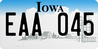 IA license plate EAA045