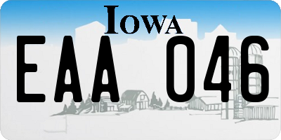 IA license plate EAA046