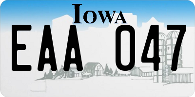 IA license plate EAA047