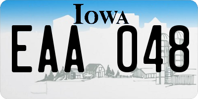 IA license plate EAA048