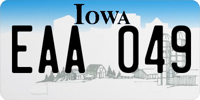 IA license plate EAA049