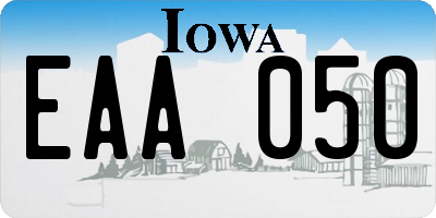 IA license plate EAA050