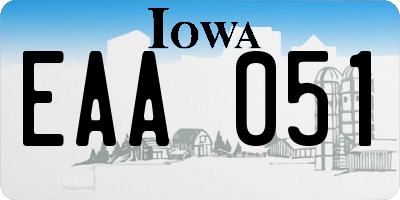 IA license plate EAA051
