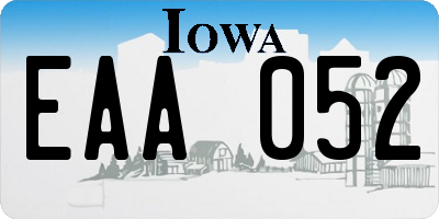 IA license plate EAA052