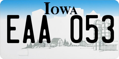 IA license plate EAA053