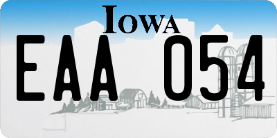 IA license plate EAA054