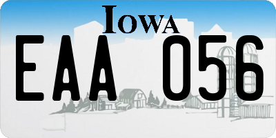 IA license plate EAA056