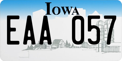 IA license plate EAA057