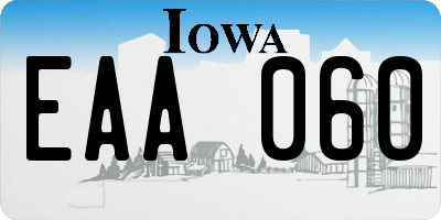 IA license plate EAA060
