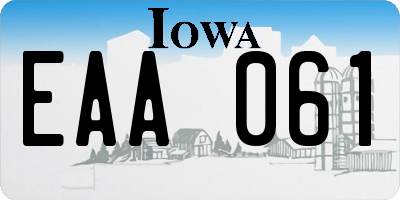 IA license plate EAA061