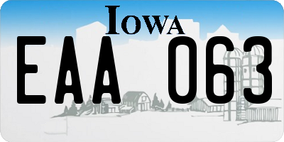 IA license plate EAA063