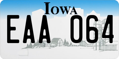 IA license plate EAA064