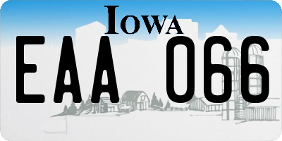 IA license plate EAA066