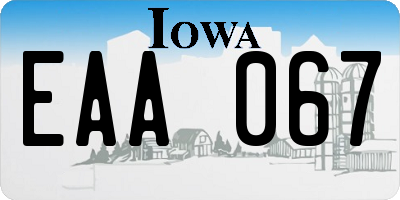 IA license plate EAA067