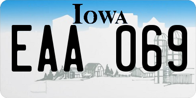 IA license plate EAA069