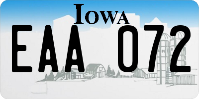 IA license plate EAA072