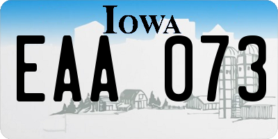 IA license plate EAA073