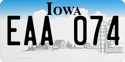 IA license plate EAA074