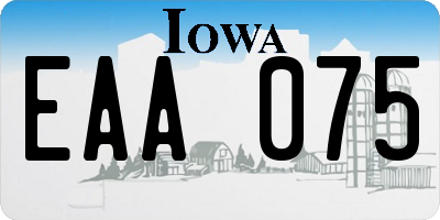 IA license plate EAA075